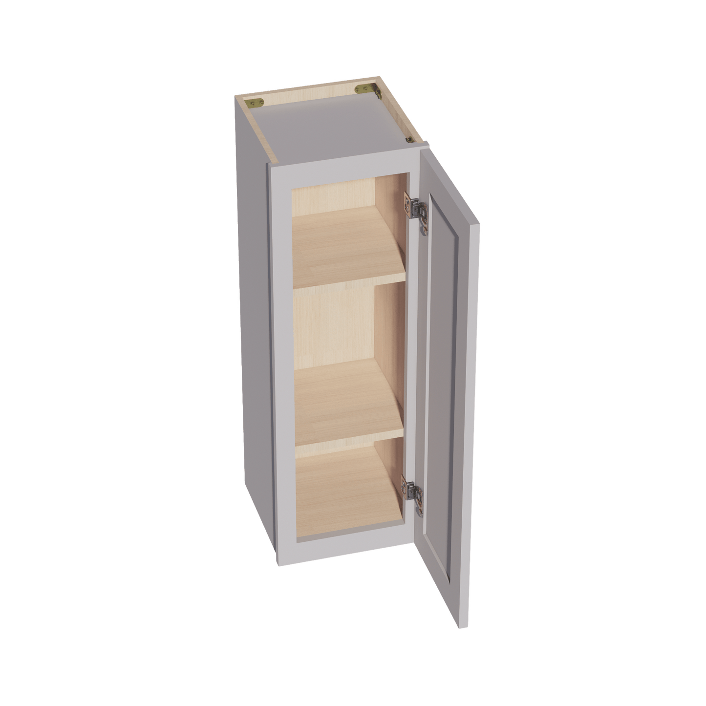 HA - W1236: Ash Gray Shaker 12"W x 36"H 1 Door & 2 Shelves Standard Wall Cabinet - NextCabinets