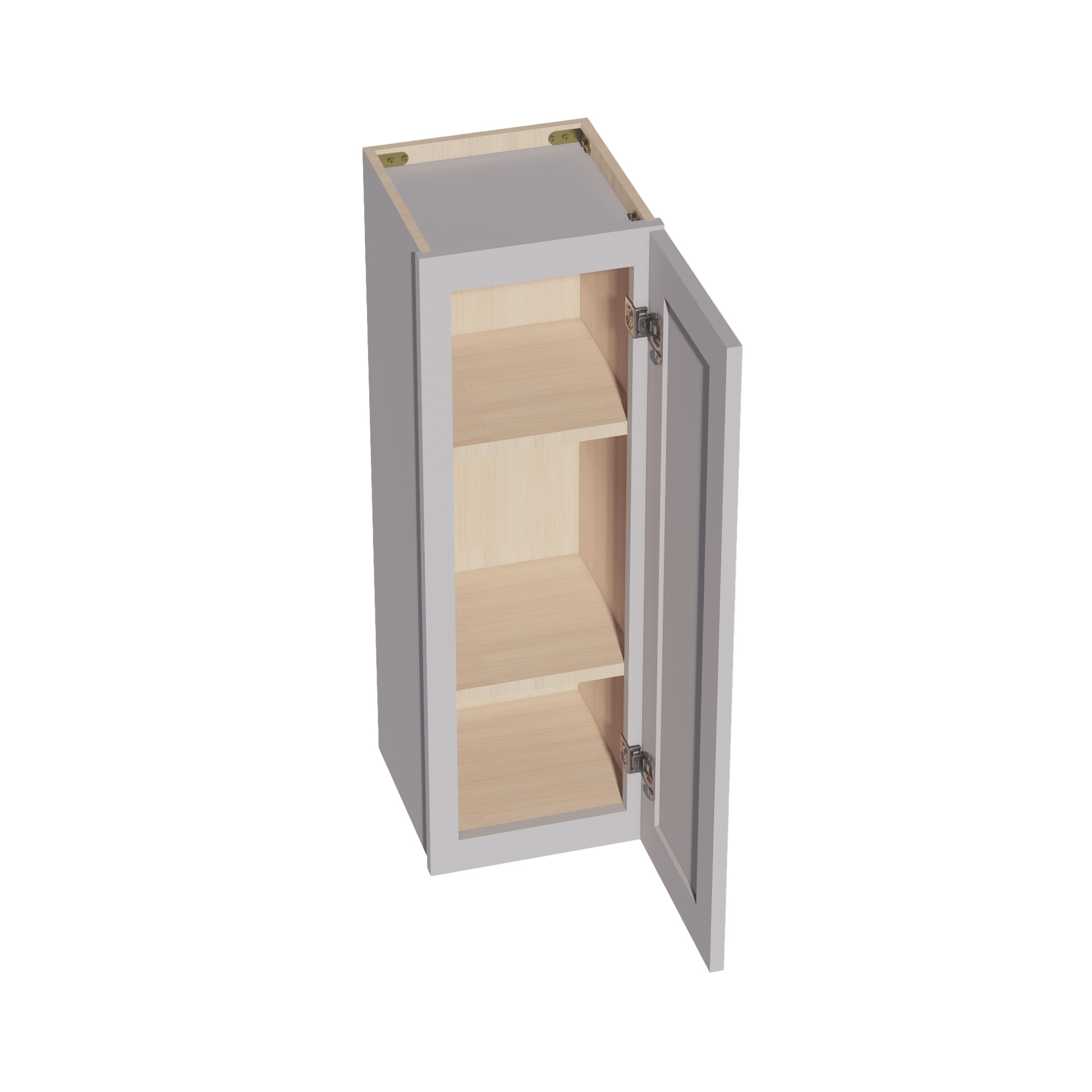 HA - W1236: Ash Gray Shaker 12"W x 36"H 1 Door & 2 Shelves Standard Wall Cabinet - NextCabinets