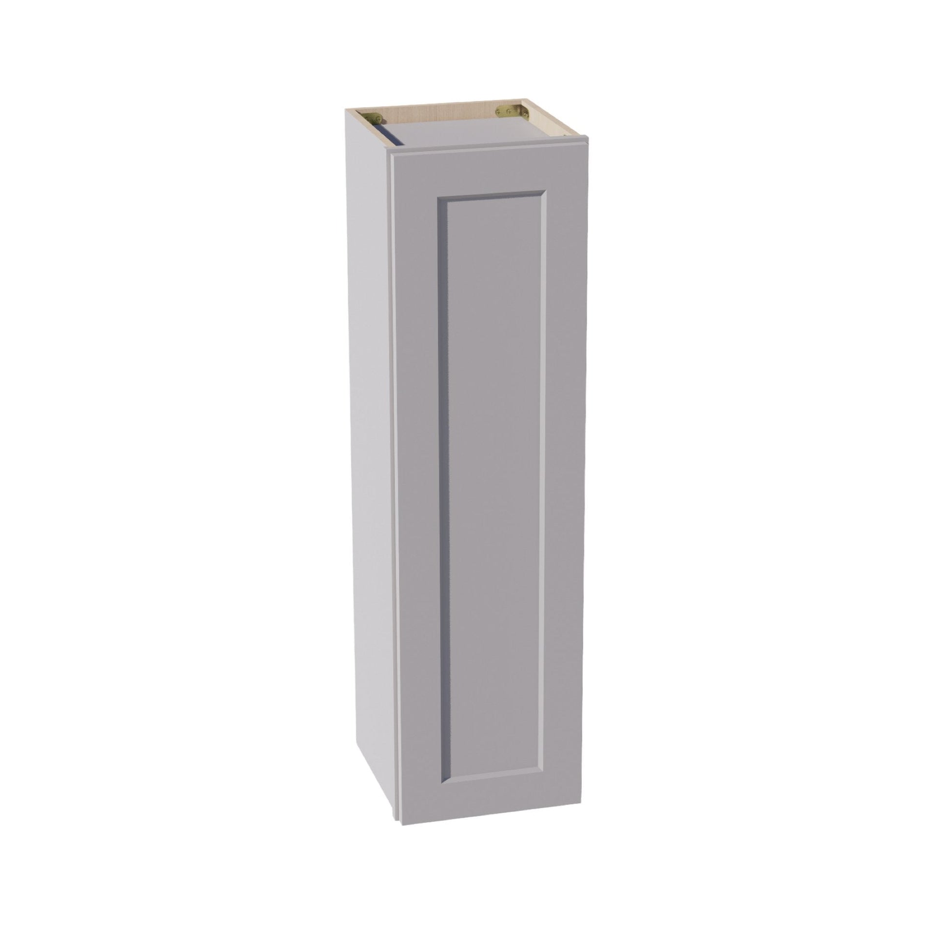 HA - W1242: Ash Gray Shaker 12"W x 42"H 1 Door & 3 Shelves Standard Wall Cabinet - NextCabinets