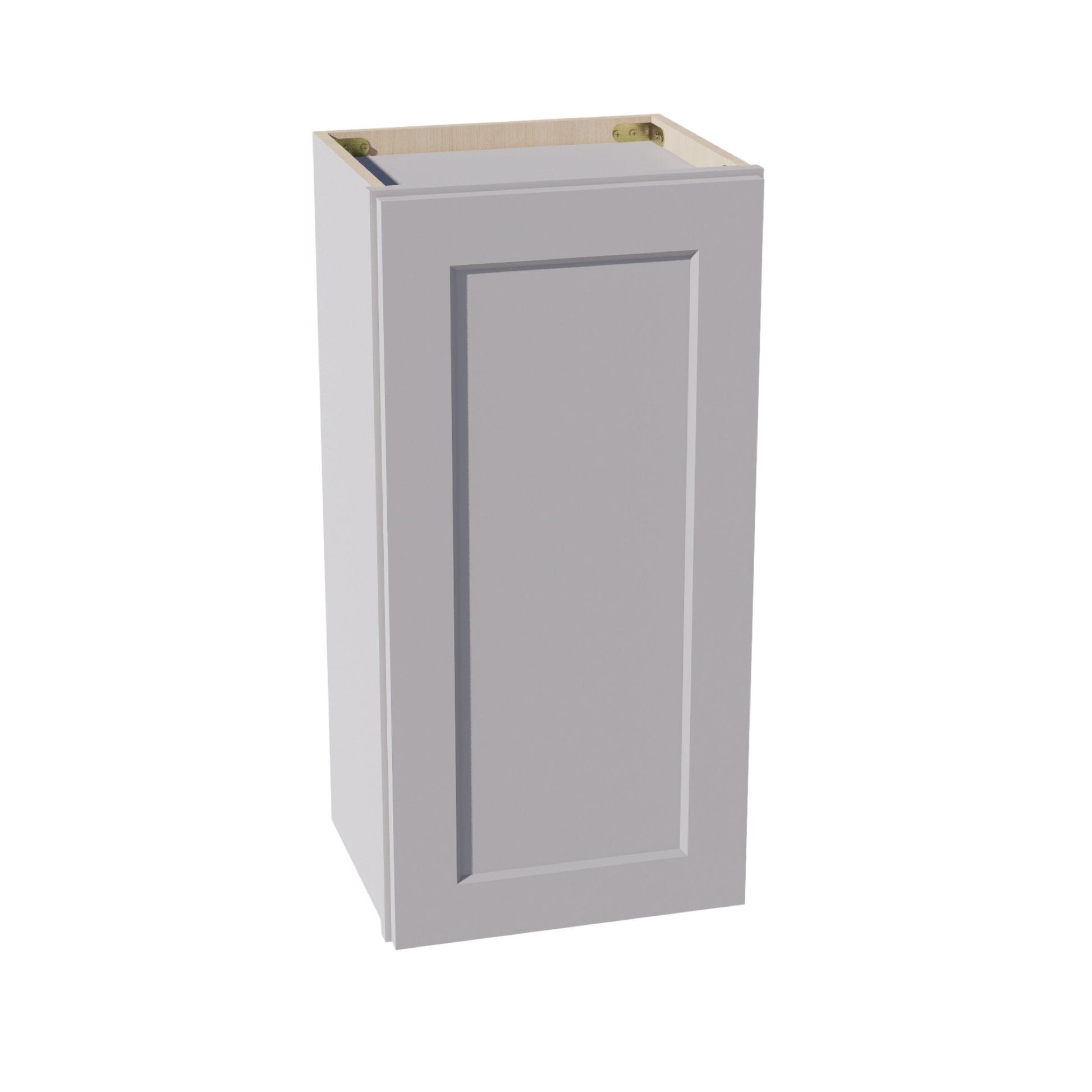 HA - W1530: Ash Gray Shaker 15"W x 30"H 1 Door & 2 Shelves Standard Wall Cabinet - NextCabinets