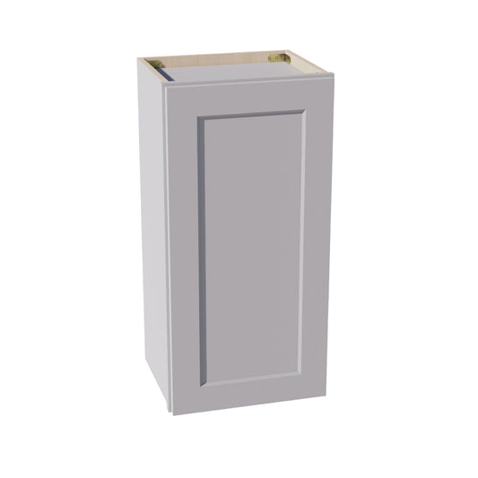 HA - W1530: Ash Gray Shaker 15"W x 30"H 1 Door & 2 Shelves Standard Wall Cabinet - NextCabinets
