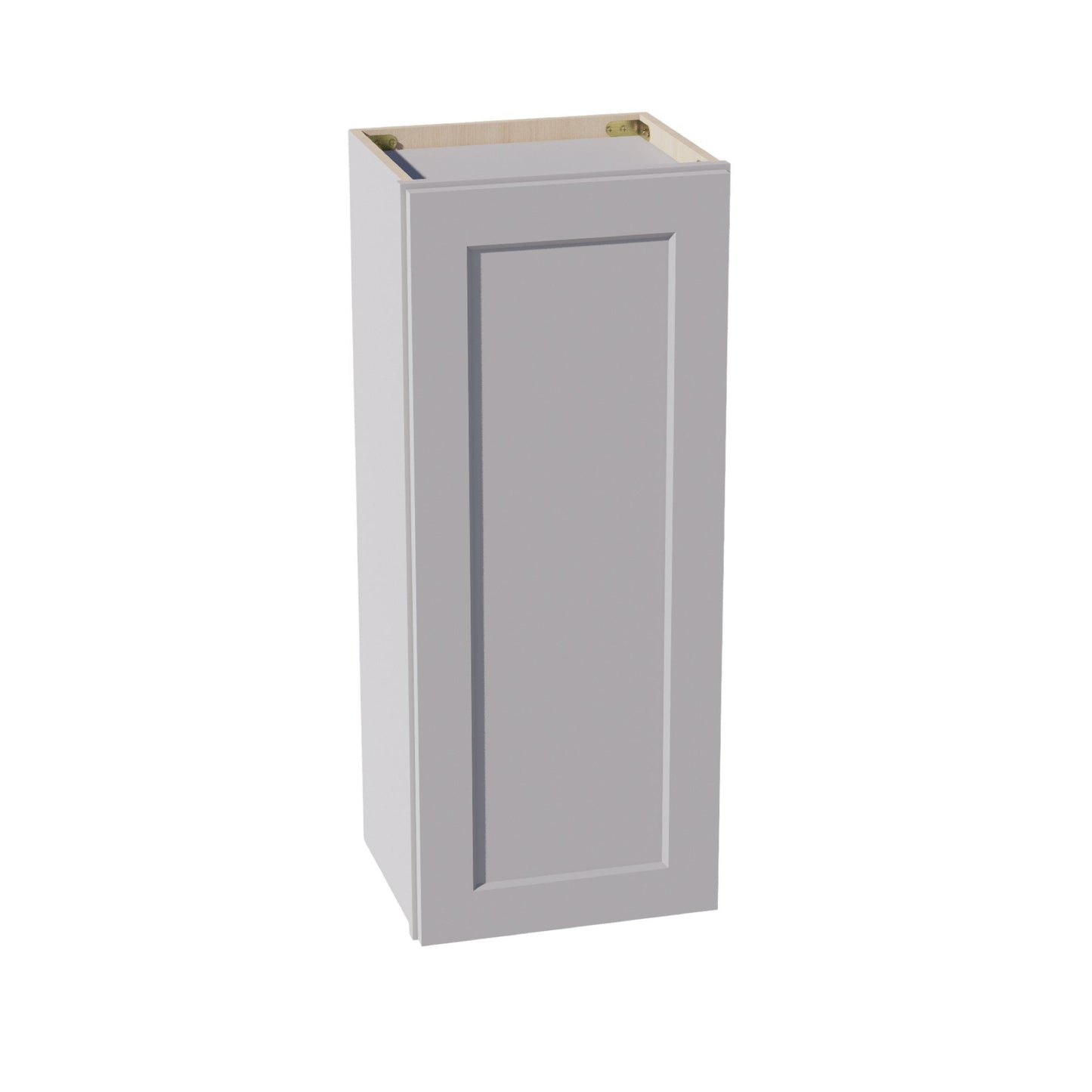 HA - W1536: Ash Gray Shaker 15"W x 36"H 1 Door & 2 Shelves Standard Wall Cabinet - NextCabinets