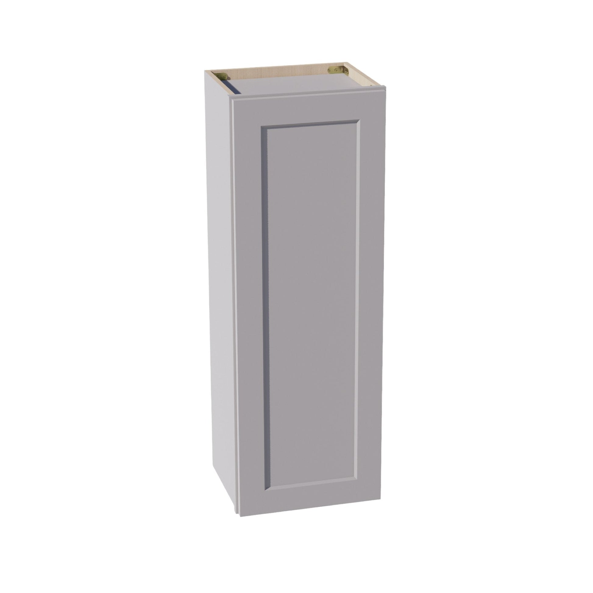 HA - W1542: Ash Gray Shaker 15"W x 42"H 1 Door & 3 Shelves Standard Wall Cabinet - NextCabinets