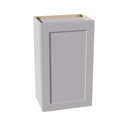HA - W1830: Ash Gray Shaker 18"W x 30"H 1 Door & 2 Shelves Standard Wall Cabinet - NextCabinets