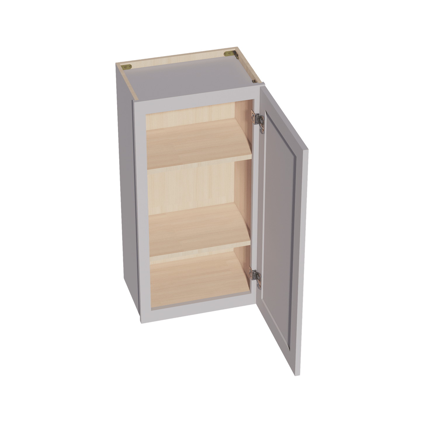 HA - W1836: Ash Gray Shaker 18"W x 36"H 1 Door & 2 Shelves Standard Wall Cabinet - NextCabinets