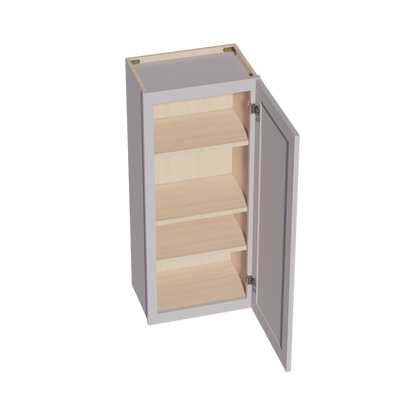 HA - W1842: Ash Gray Shaker 18"W x 42"H 1 Door & 3 Shelves Standard Wall Cabinet - NextCabinets