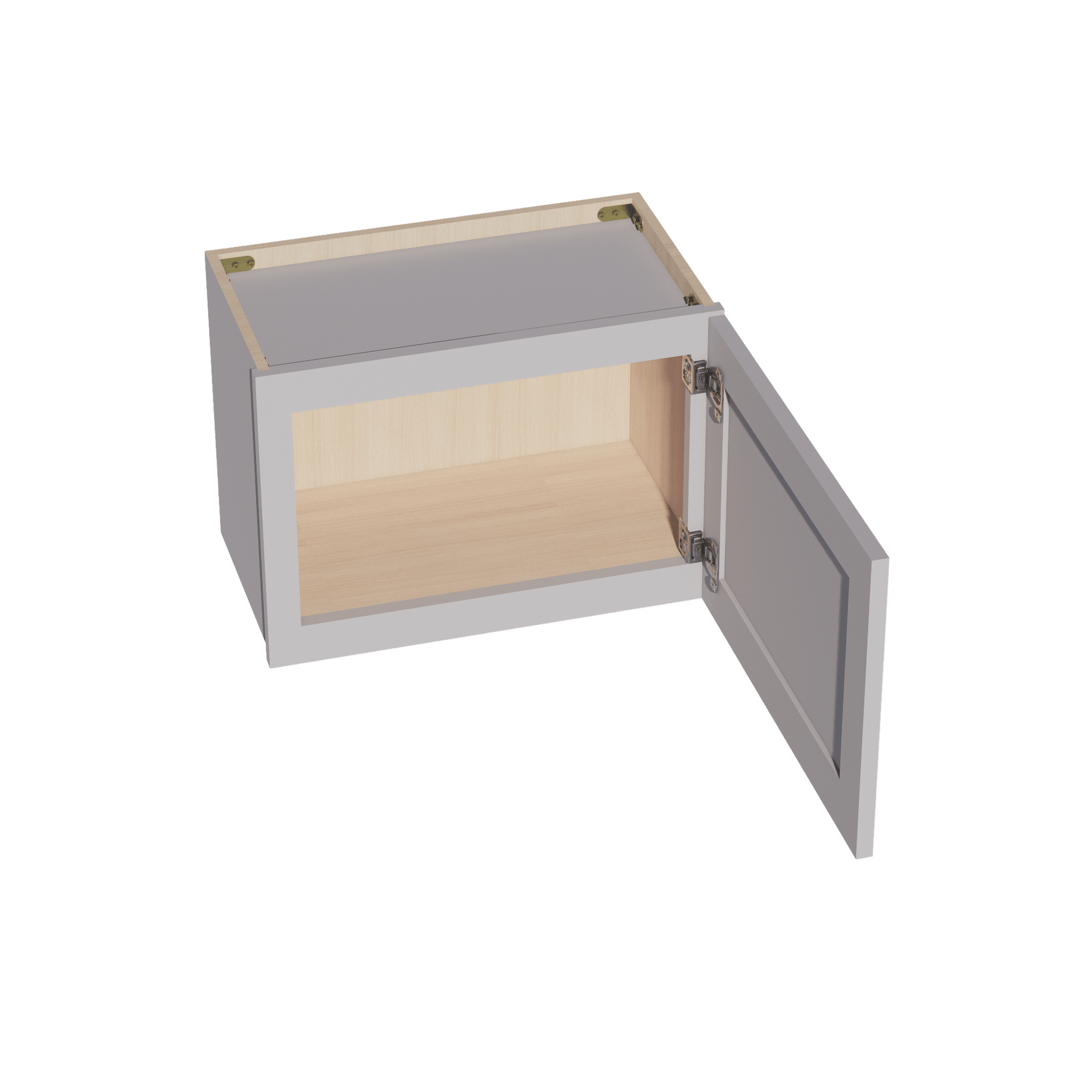 HA - W2115: Ash Gray Shaker 21"W x 15"H 1 Door Standard Wall Bridge Cabinet - NextCabinets