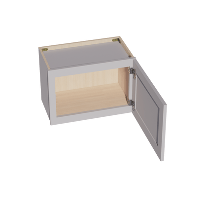 HA - W2115: Ash Gray Shaker 21"W x 15"H 1 Door Standard Wall Bridge Cabinet - NextCabinets