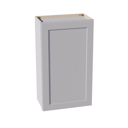 HA - W2136: Ash Gray Shaker 21"W x 36"H 1 Door & 2 Shelves Standard Wall Cabinet - NextCabinets