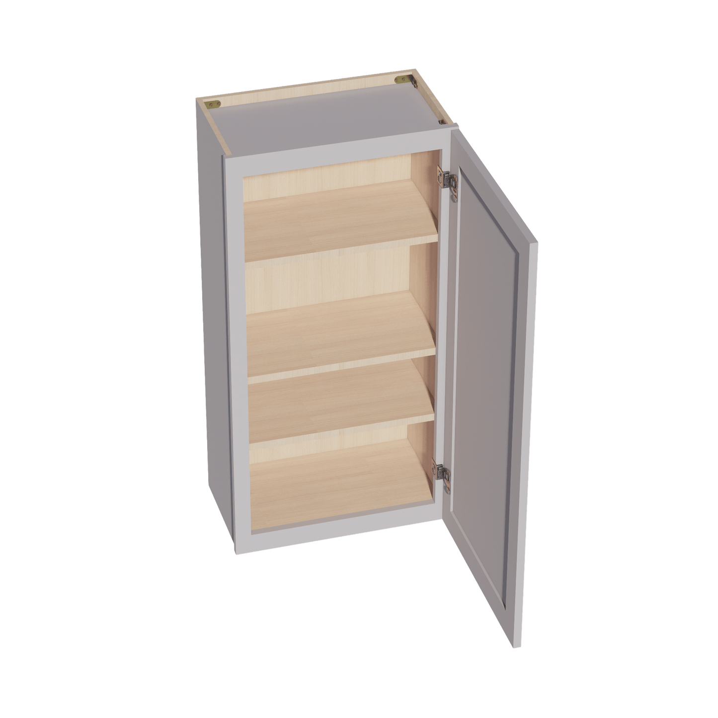 HA - W2142: Ash Gray Shaker 21"W x 42"H 1 Door & 3 Shelves Standard Wall Cabinet - NextCabinets