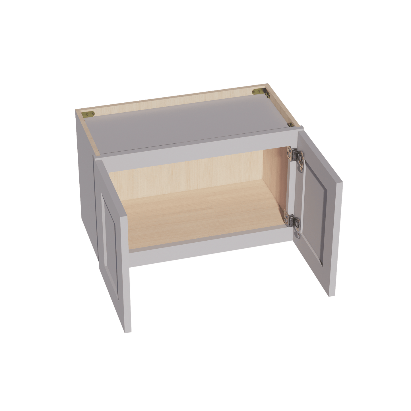 HA - W2415: Ash Gray Shaker 24"W x 15"H 2 Doors Standard Wall Bridge Cabinet - NextCabinets