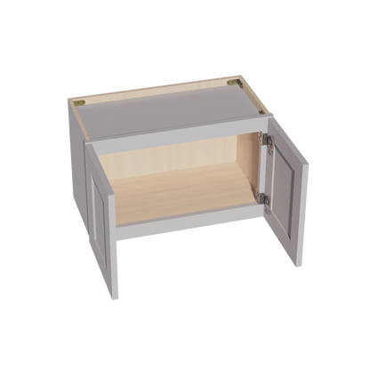 HA - W2415: Ash Gray Shaker 24"W x 15"H 2 Doors Standard Wall Bridge Cabinet - NextCabinets