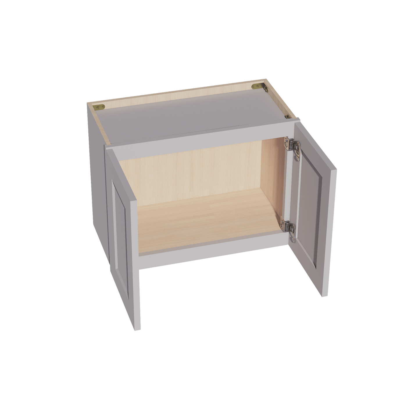 HA - W2418: Ash Gray Shaker 24"W x 18"H 2 Doors Standard Wall Bridge Cabinet - NextCabinets