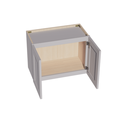HA - W2418: Ash Gray Shaker 24"W x 18"H 2 Doors Standard Wall Bridge Cabinet - NextCabinets