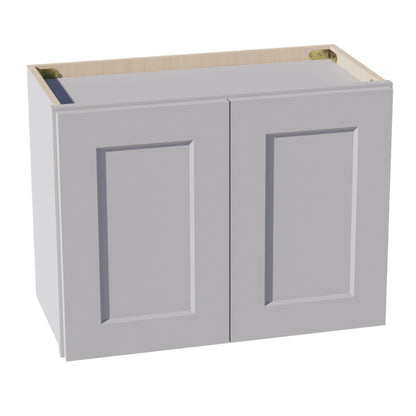 HA - W2418: Ash Gray Shaker 24"W x 18"H 2 Doors Standard Wall Bridge Cabinet - NextCabinets
