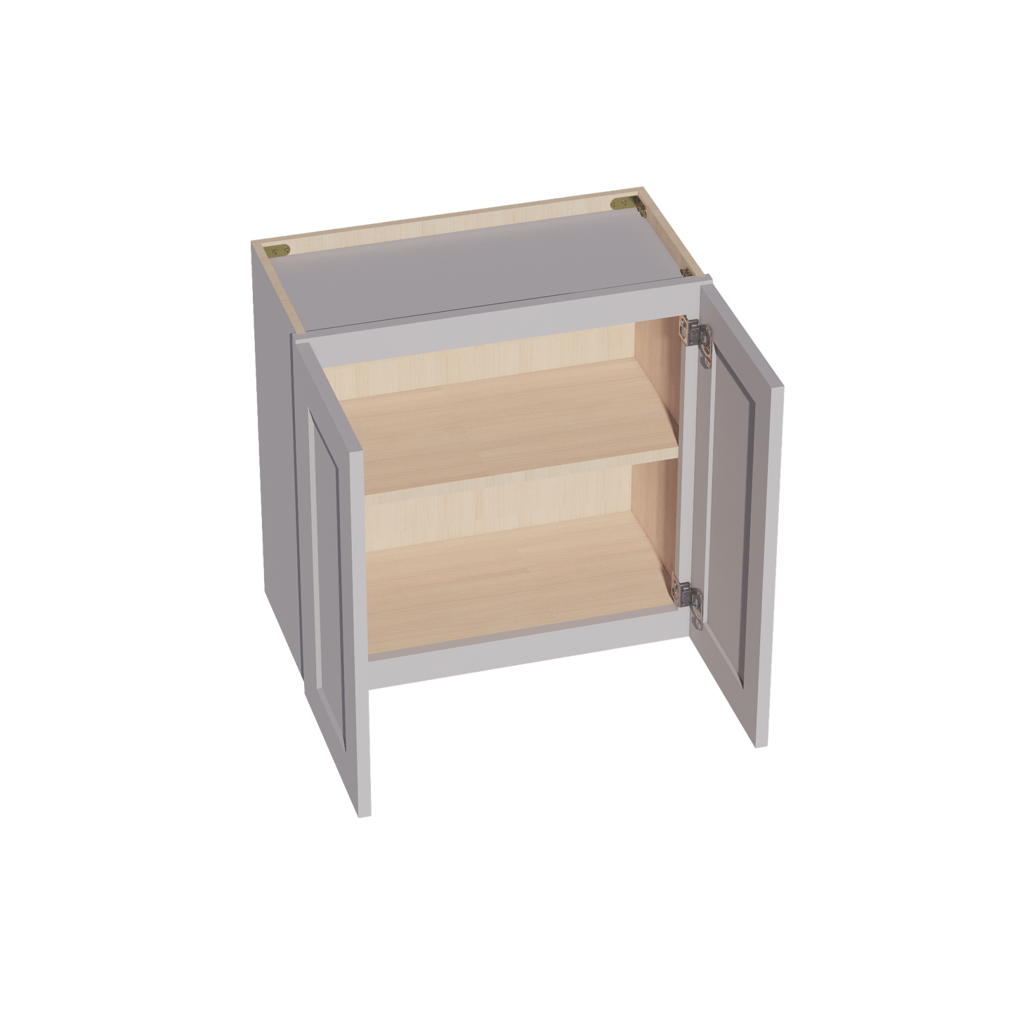 HA - W2424: Ash Gray Shaker 24"W x 24"H 2 Doors Standard Wall Bridge Cabinet - NextCabinets