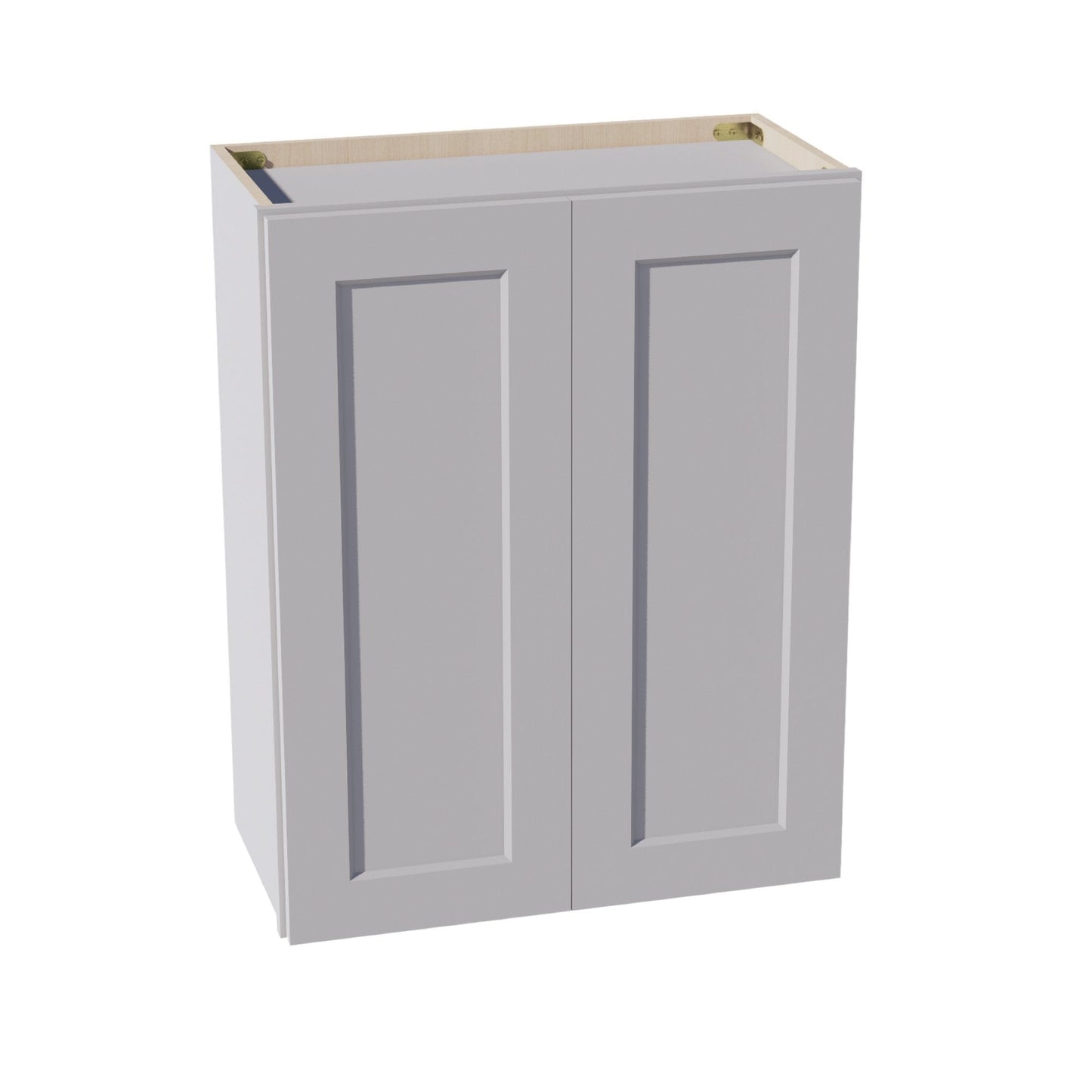 HA - W2430: Ash Gray Shaker 24"W x 30"H 2 Doors & 2 Shelves Standard Wall Cabinet - NextCabinets