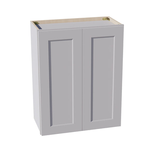 HA - W2430: Ash Gray Shaker 24"W x 30"H 2 Doors & 2 Shelves Standard Wall Cabinet - NextCabinets