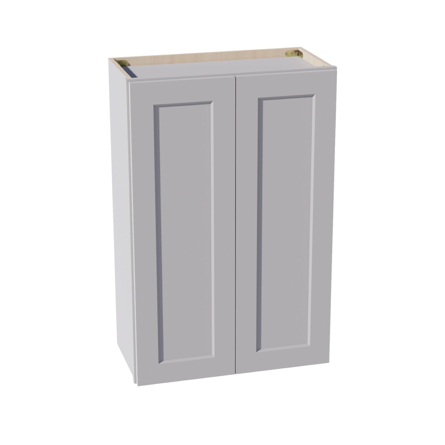HA - W2436: Ash Gray Shaker 24"W x 36"H 2 Doors & 2 Shelves Standard Wall Cabinet - NextCabinets