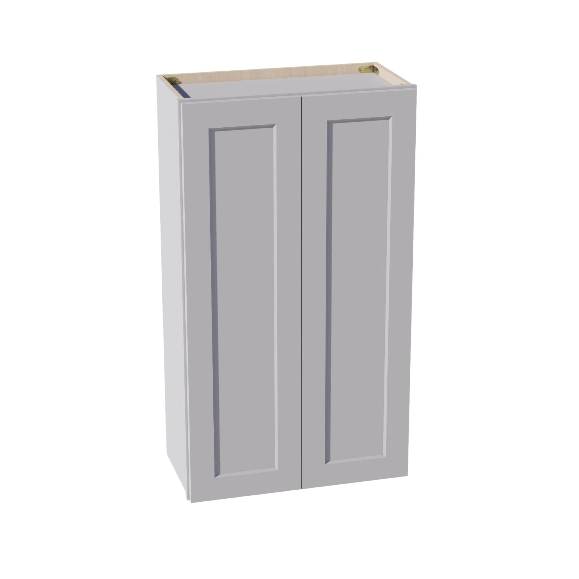 HA - W2442: Ash Gray Shaker 24"W x 42"H 2 Doors & 3 Shelves Standard Wall Cabinet - NextCabinets