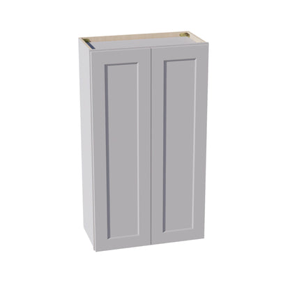HA - W2442: Ash Gray Shaker 24"W x 42"H 2 Doors & 3 Shelves Standard Wall Cabinet - NextCabinets