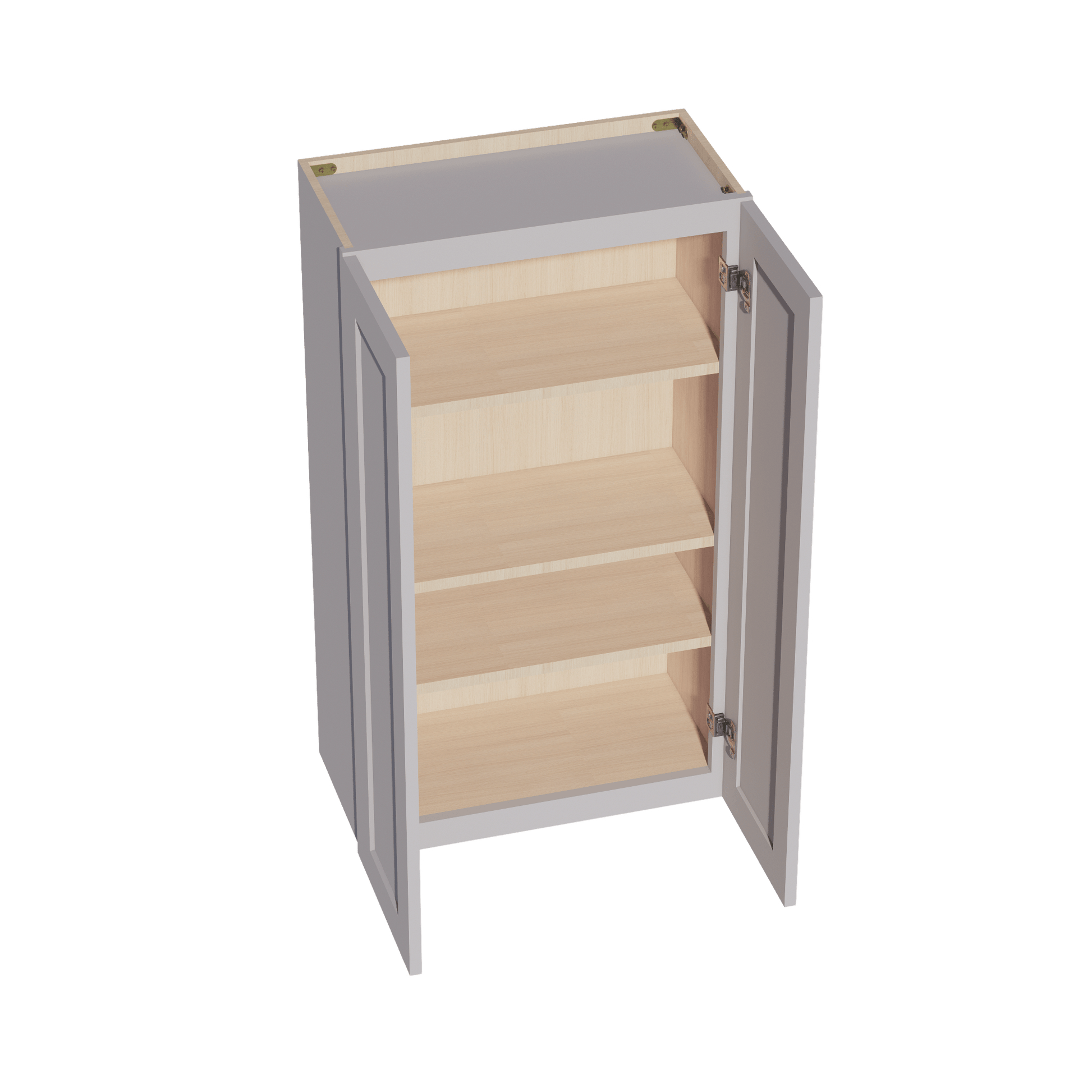 HA - W2442: Ash Gray Shaker 24"W x 42"H 2 Doors & 3 Shelves Standard Wall Cabinet - NextCabinets