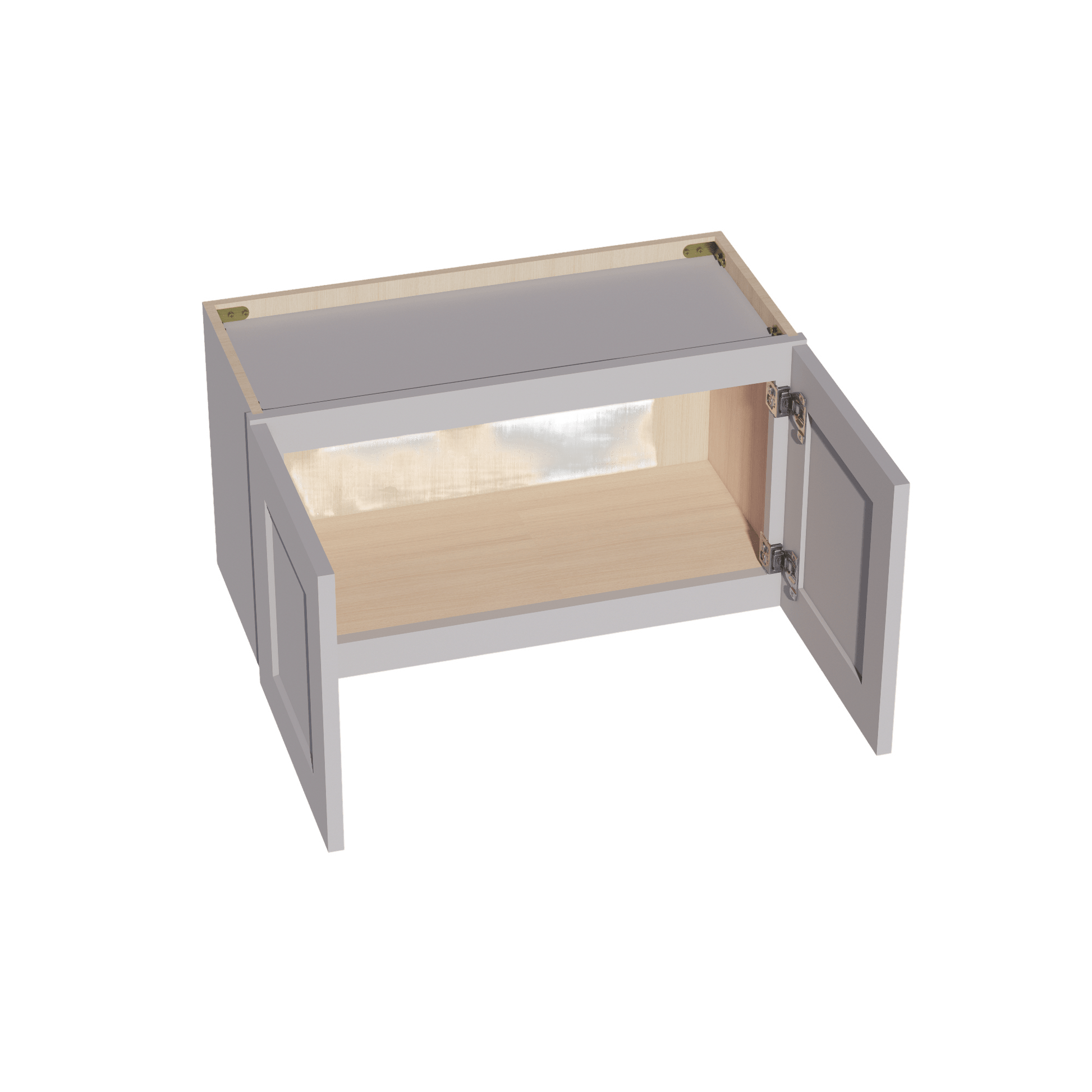 HA - W2715: Ash Gray Shaker 27"W x 15"H 2 Doors Standard Wall Bridge Cabinet - NextCabinets