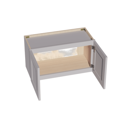 HA - W2715: Ash Gray Shaker 27"W x 15"H 2 Doors Standard Wall Bridge Cabinet - NextCabinets