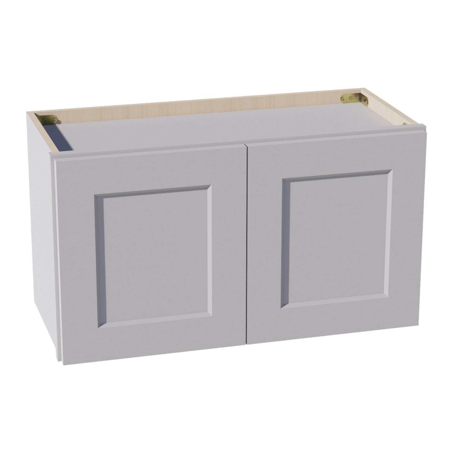 HA - W2715: Ash Gray Shaker 27"W x 15"H 2 Doors Standard Wall Bridge Cabinet - NextCabinets
