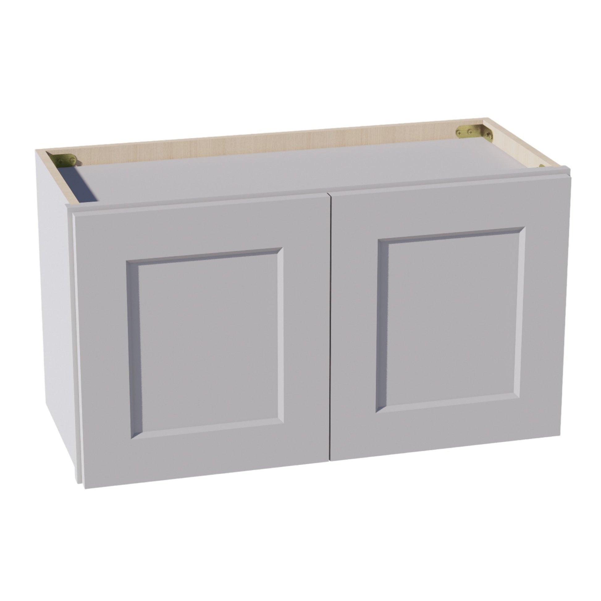 HA - W2715: Ash Gray Shaker 27"W x 15"H 2 Doors Standard Wall Bridge Cabinet - NextCabinets