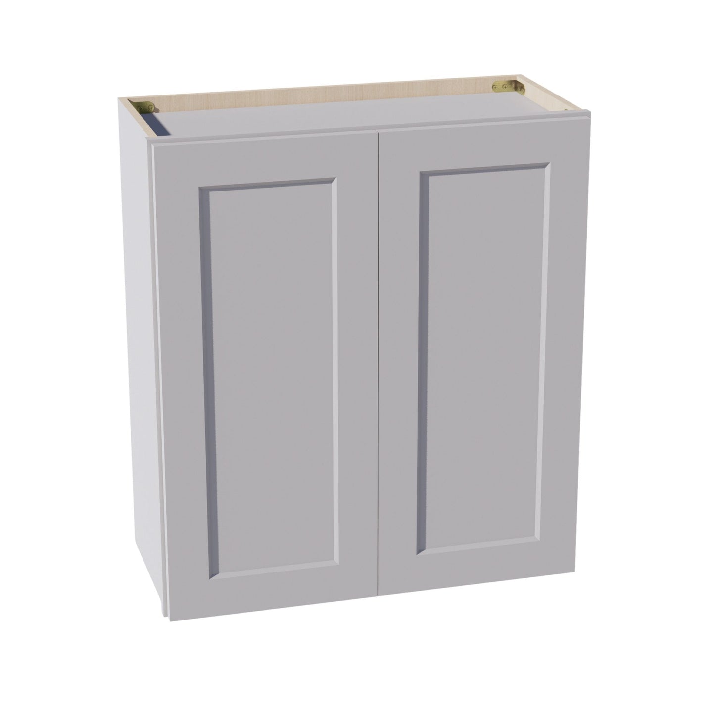HA - W2730: Ash Gray Shaker 27"W x 30"H 2 Doors & 2 Shelves Standard Wall Cabinet - NextCabinets