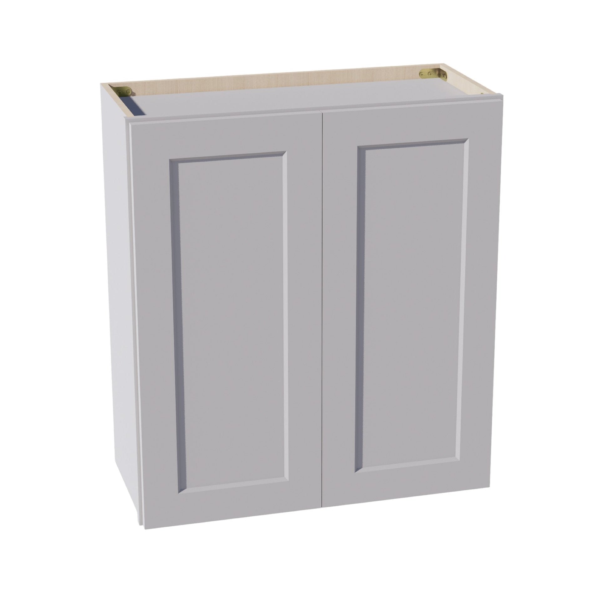 HA - W2730: Ash Gray Shaker 27"W x 30"H 2 Doors & 2 Shelves Standard Wall Cabinet - NextCabinets