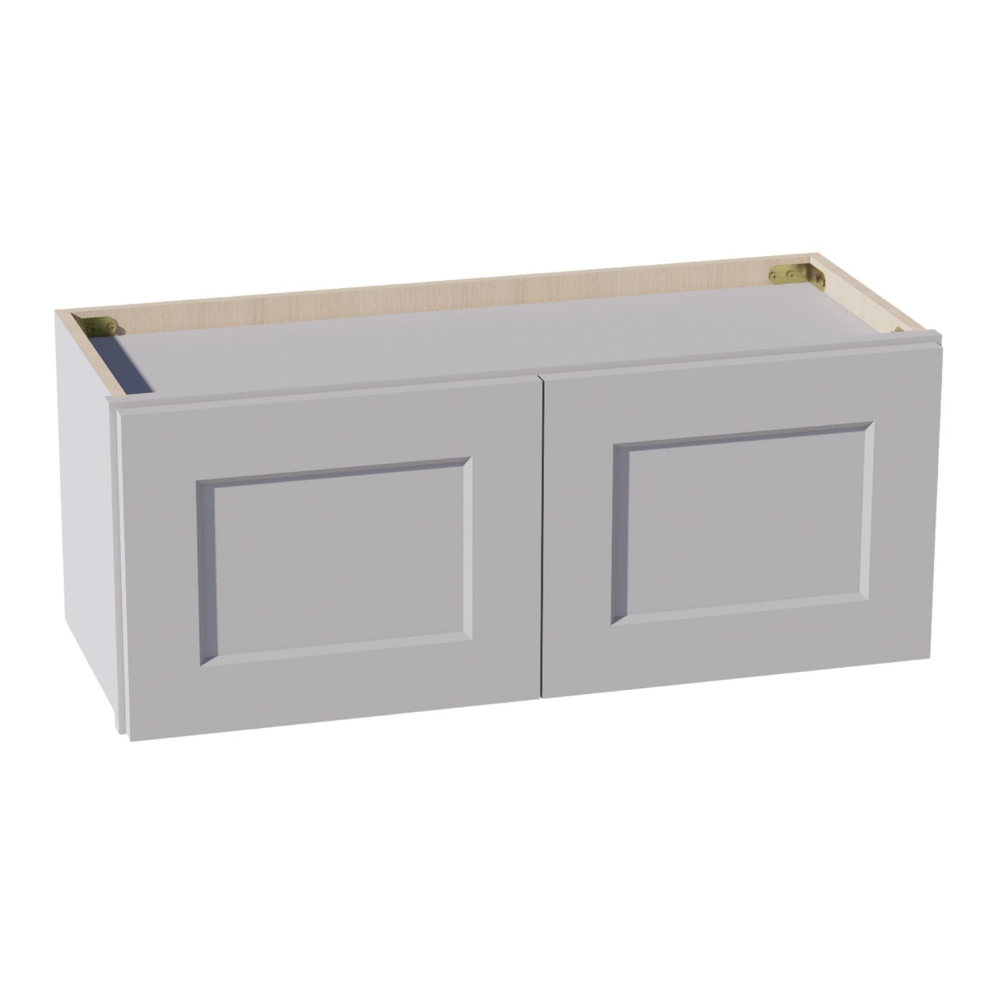 HA - W3012: Ash Gray Shaker 30"W x 12"H 2 Doors Standard Wall Bridge Cabinet - NextCabinets