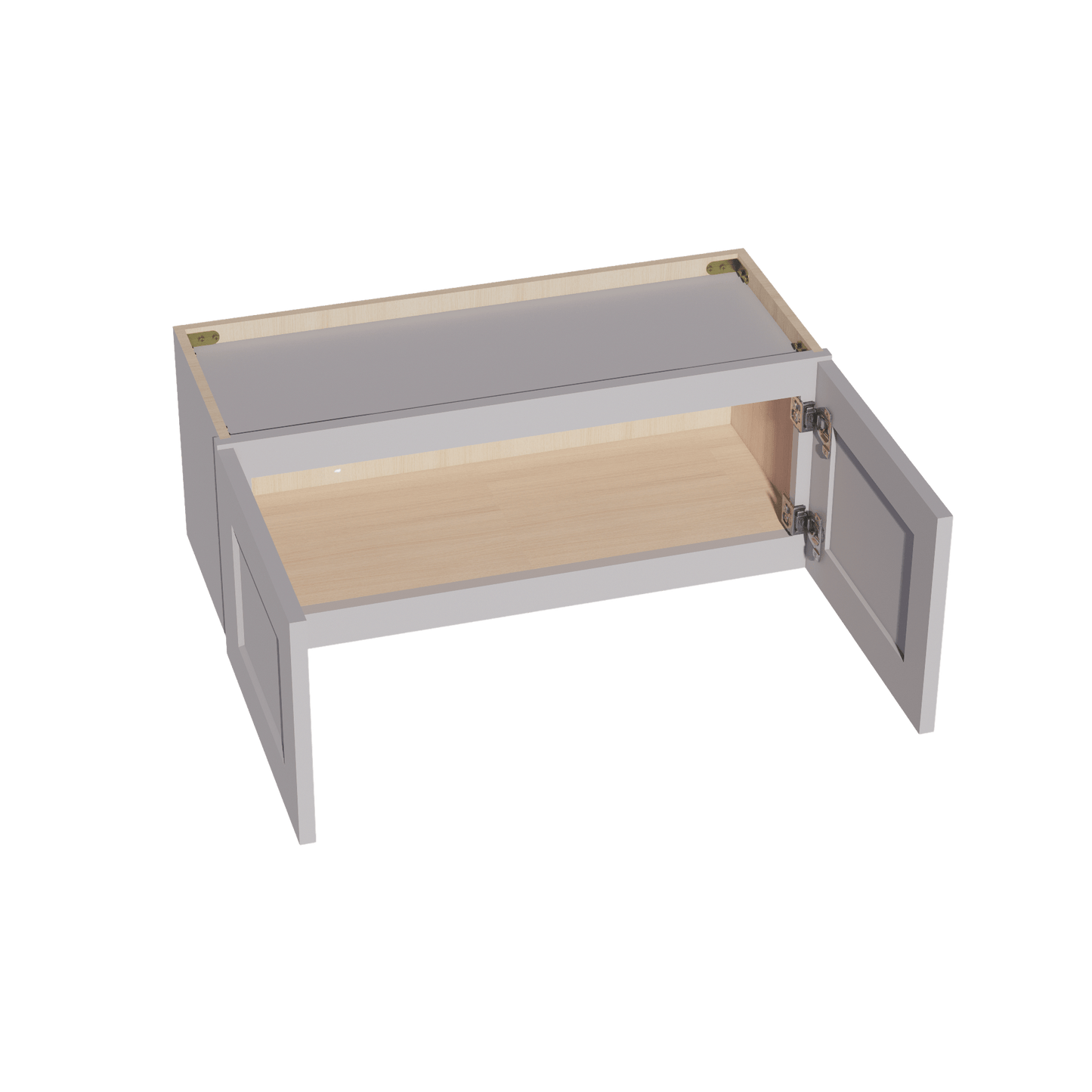 HA - W3012: Ash Gray Shaker 30"W x 12"H 2 Doors Standard Wall Bridge Cabinet - NextCabinets