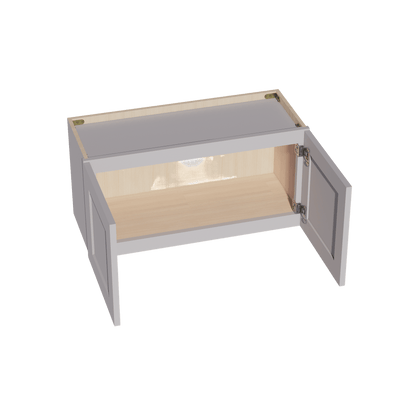 HA - W3015: Ash Gray Shaker 30"W x 15"H 2 Doors Standard Wall Bridge Cabinet - NextCabinets