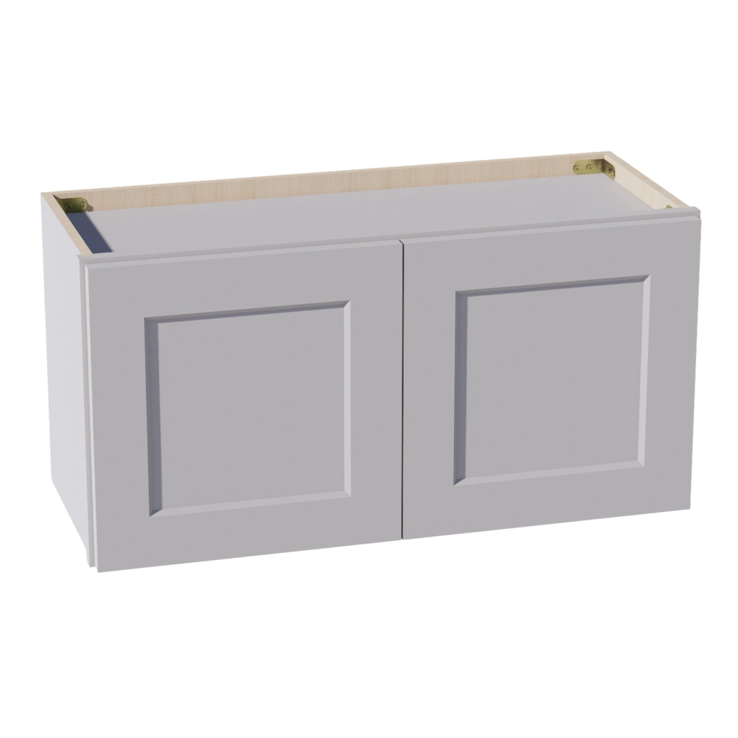 HA - W3015: Ash Gray Shaker 30"W x 15"H 2 Doors Standard Wall Bridge Cabinet - NextCabinets