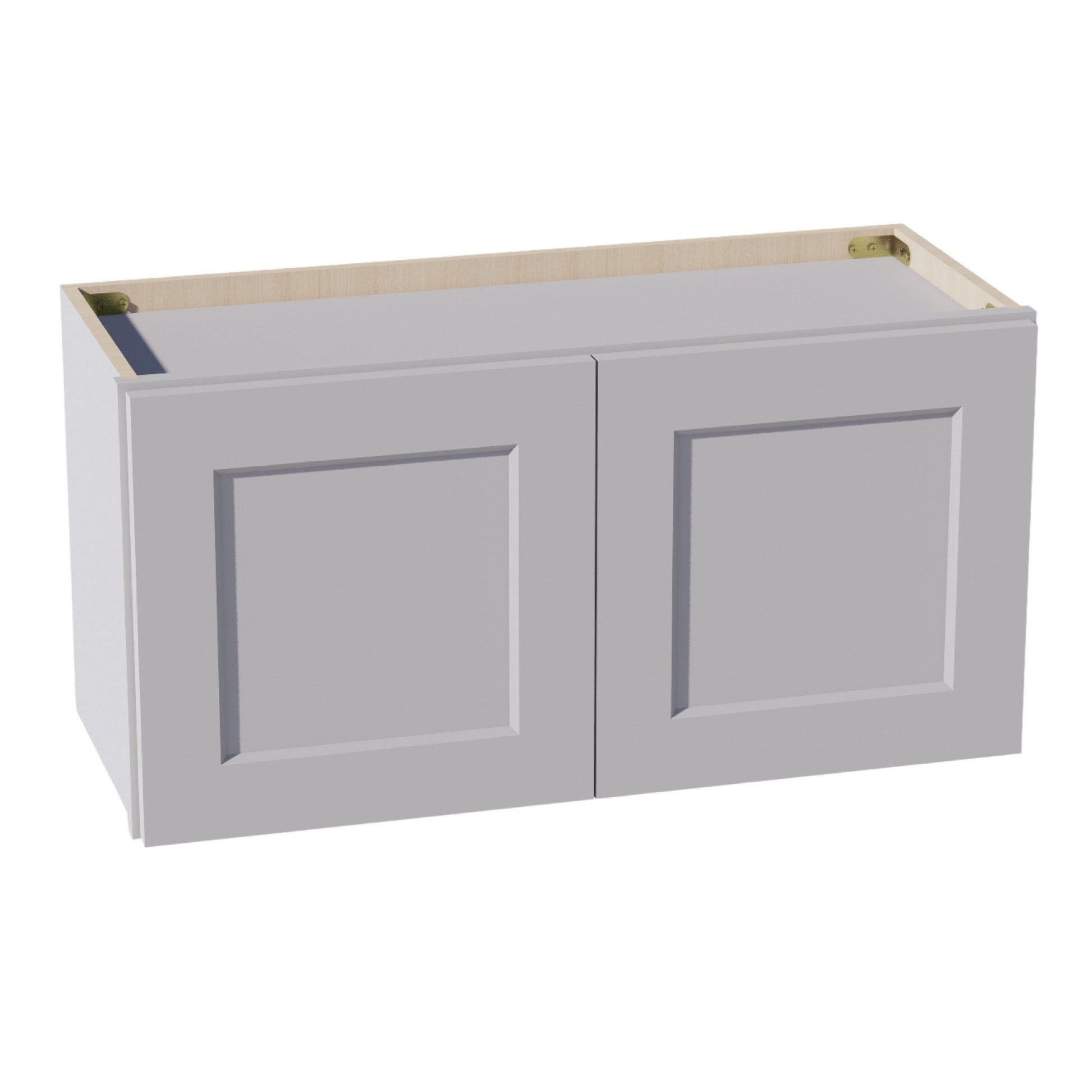HA - W3015: Ash Gray Shaker 30"W x 15"H 2 Doors Standard Wall Bridge Cabinet - NextCabinets