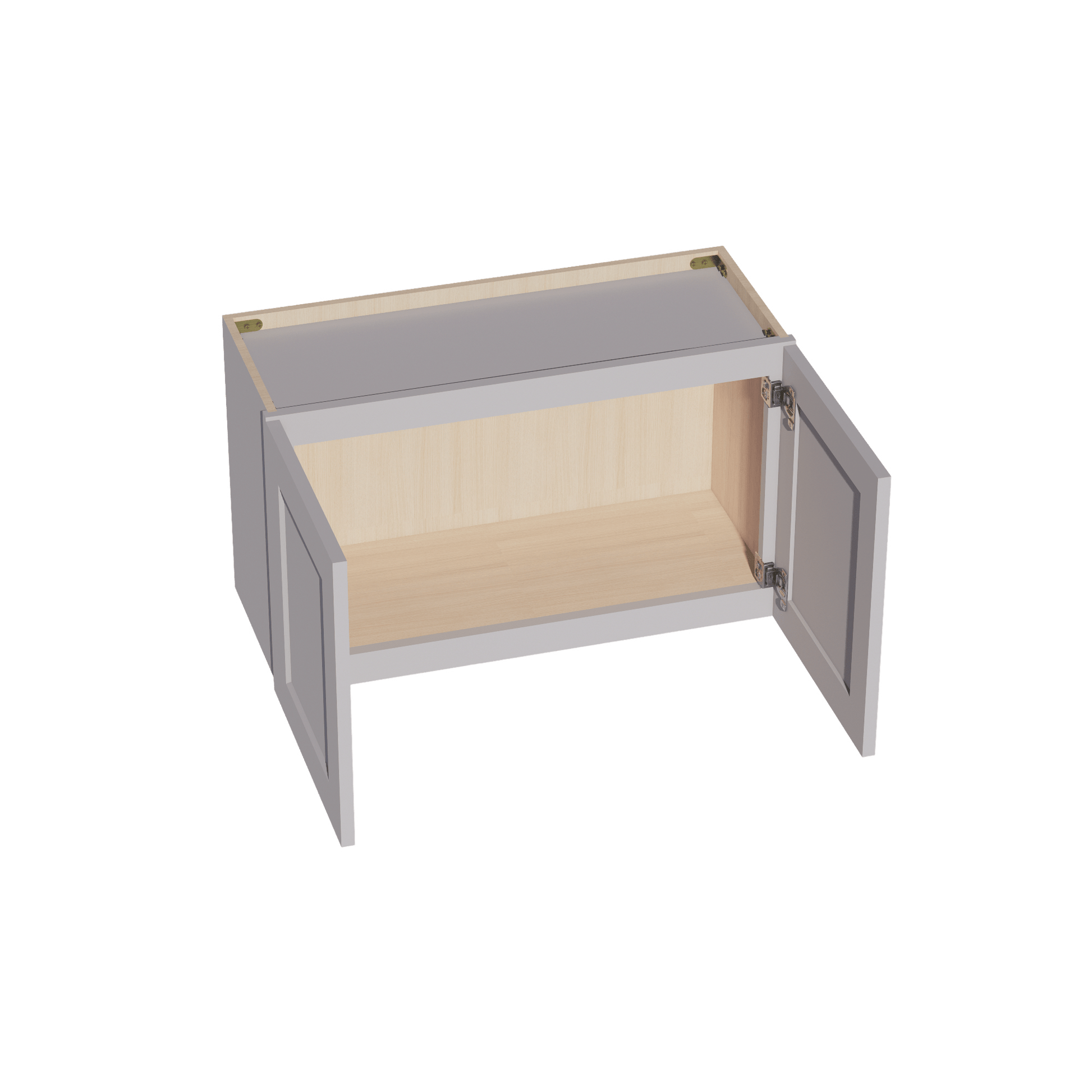 HA - W3018: Ash Gray Shaker 30"W x 18"H 2 Doors Standard Wall Bridge Cabinet - NextCabinets