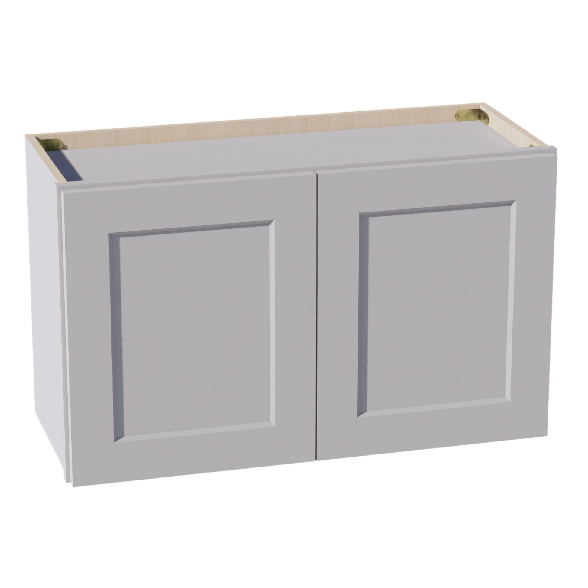 HA - W3018: Ash Gray Shaker 30"W x 18"H 2 Doors Standard Wall Bridge Cabinet - NextCabinets