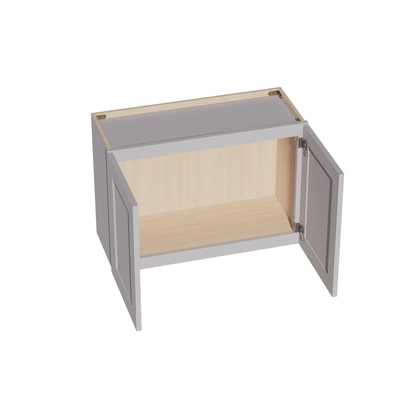 HA - W3021: Ash Gray Shaker 30"W x 21"H 2 Doors Standard Wall Bridge Cabinet - NextCabinets