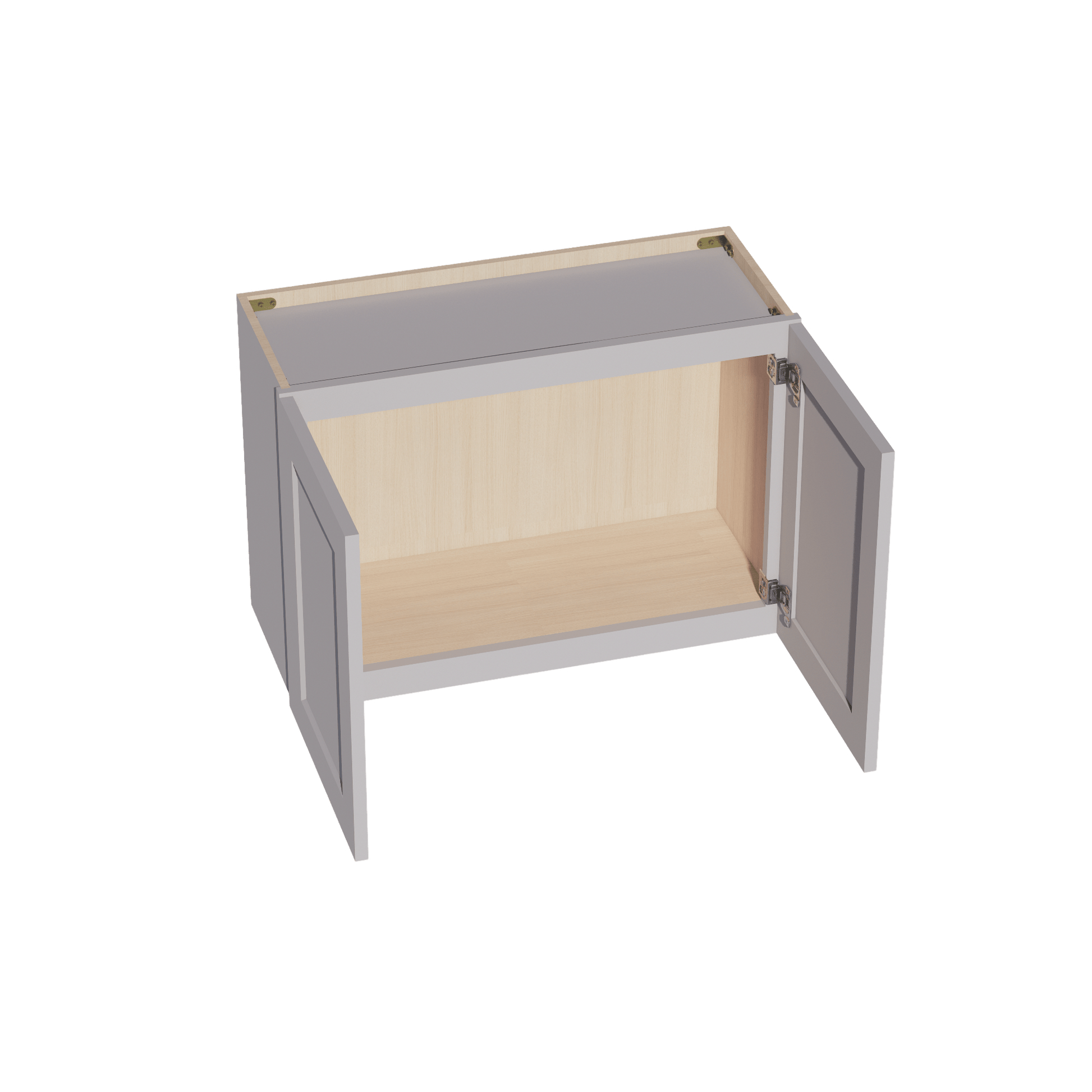 HA - W3021: Ash Gray Shaker 30"W x 21"H 2 Doors Standard Wall Bridge Cabinet - NextCabinets