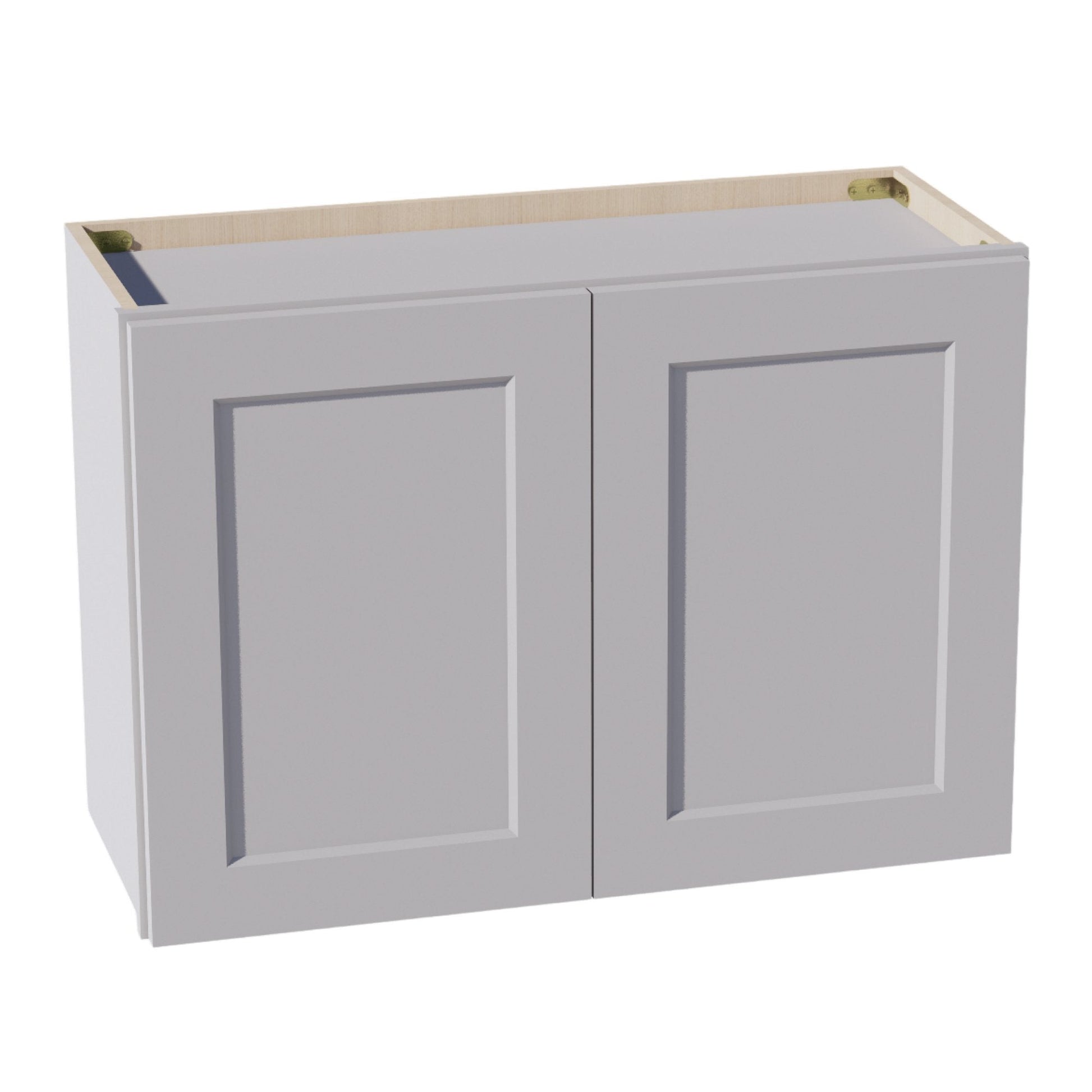 HA - W3021: Ash Gray Shaker 30"W x 21"H 2 Doors Standard Wall Bridge Cabinet - NextCabinets