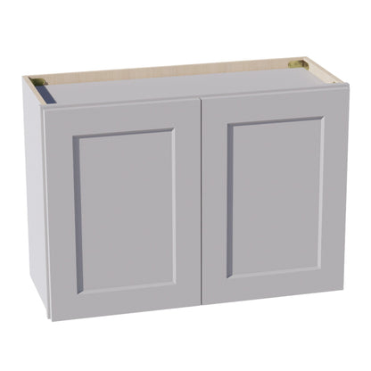 HA - W3021: Ash Gray Shaker 30"W x 21"H 2 Doors Standard Wall Bridge Cabinet - NextCabinets