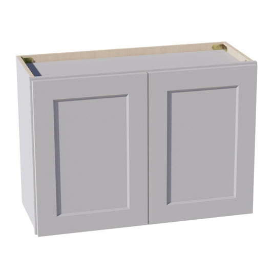 HA - W3021: Ash Gray Shaker 30"W x 21"H 2 Doors Standard Wall Bridge Cabinet - NextCabinets