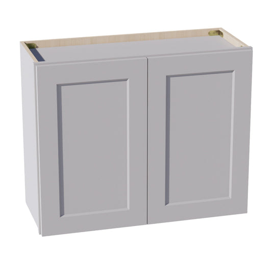 HA - W3024: Ash Gray Shaker 30"W x 24"H 2 Doors Standard Wall Bridge Cabinet - NextCabinets