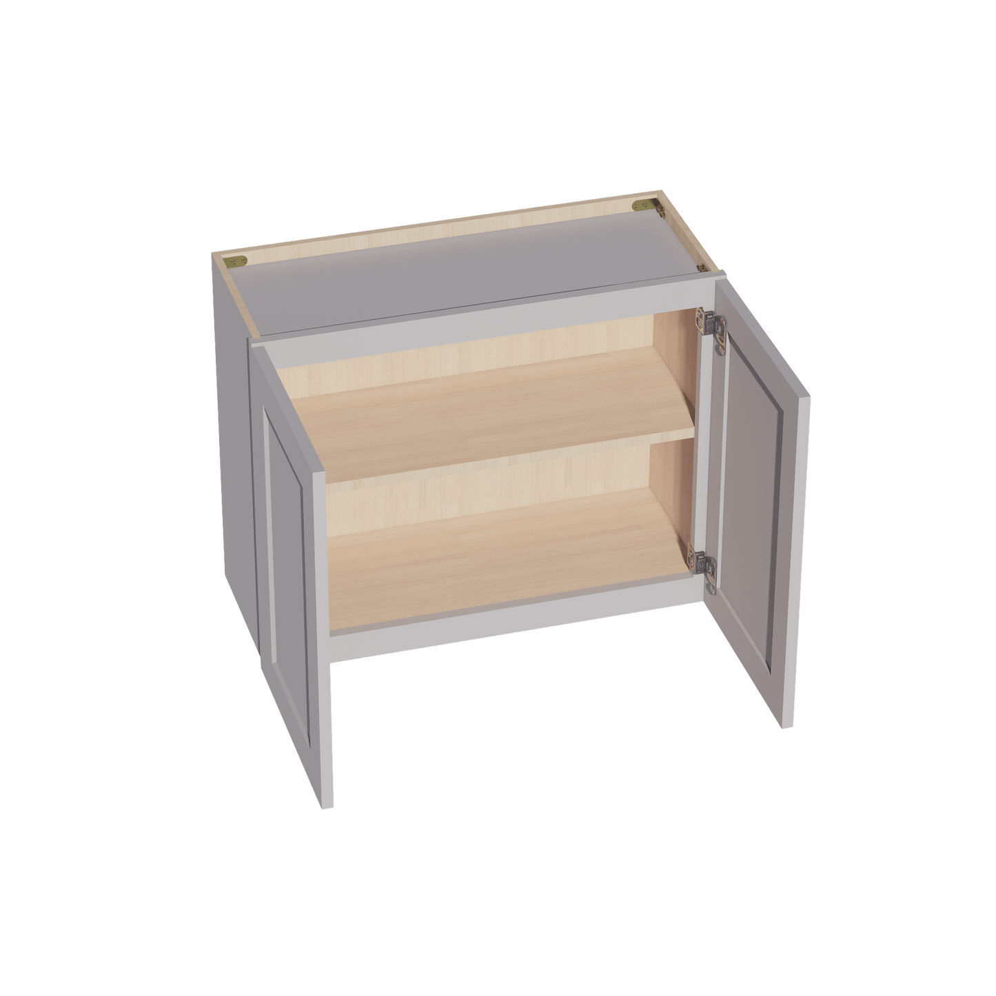 HA - W3024: Ash Gray Shaker 30"W x 24"H 2 Doors Standard Wall Bridge Cabinet - NextCabinets