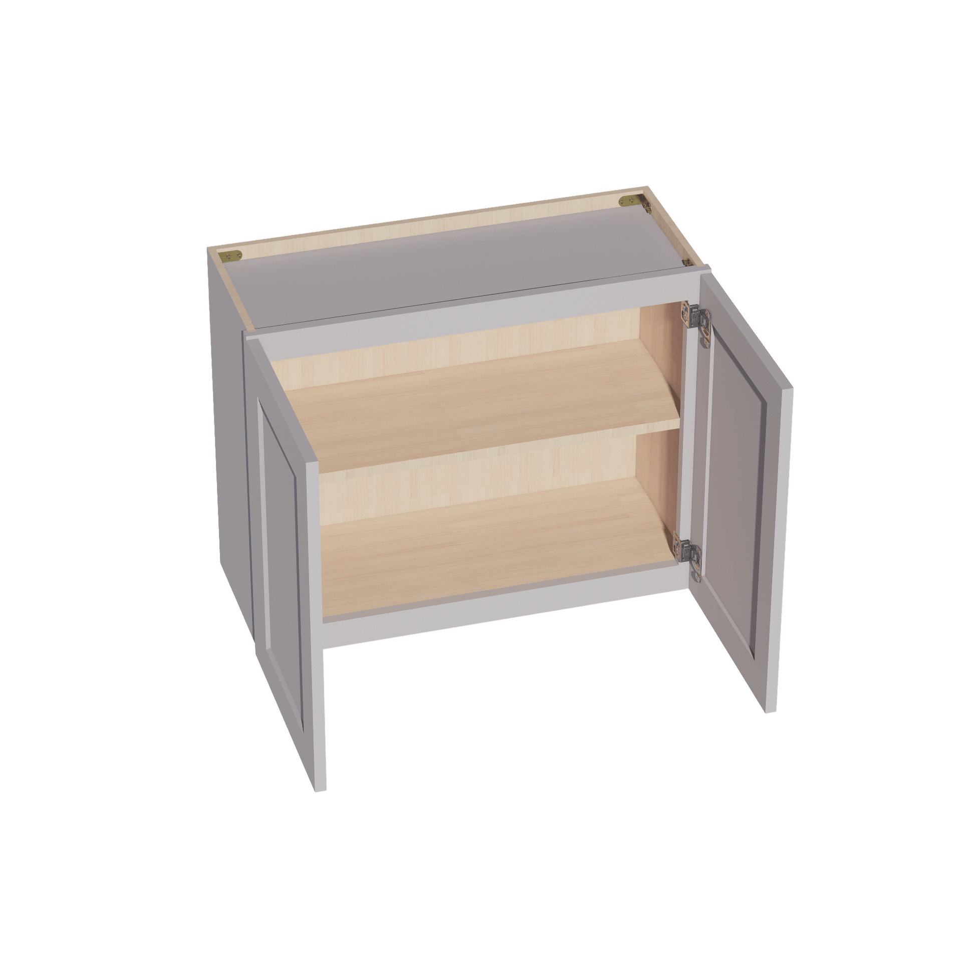 HA - W3024: Ash Gray Shaker 30"W x 24"H 2 Doors Standard Wall Bridge Cabinet - NextCabinets