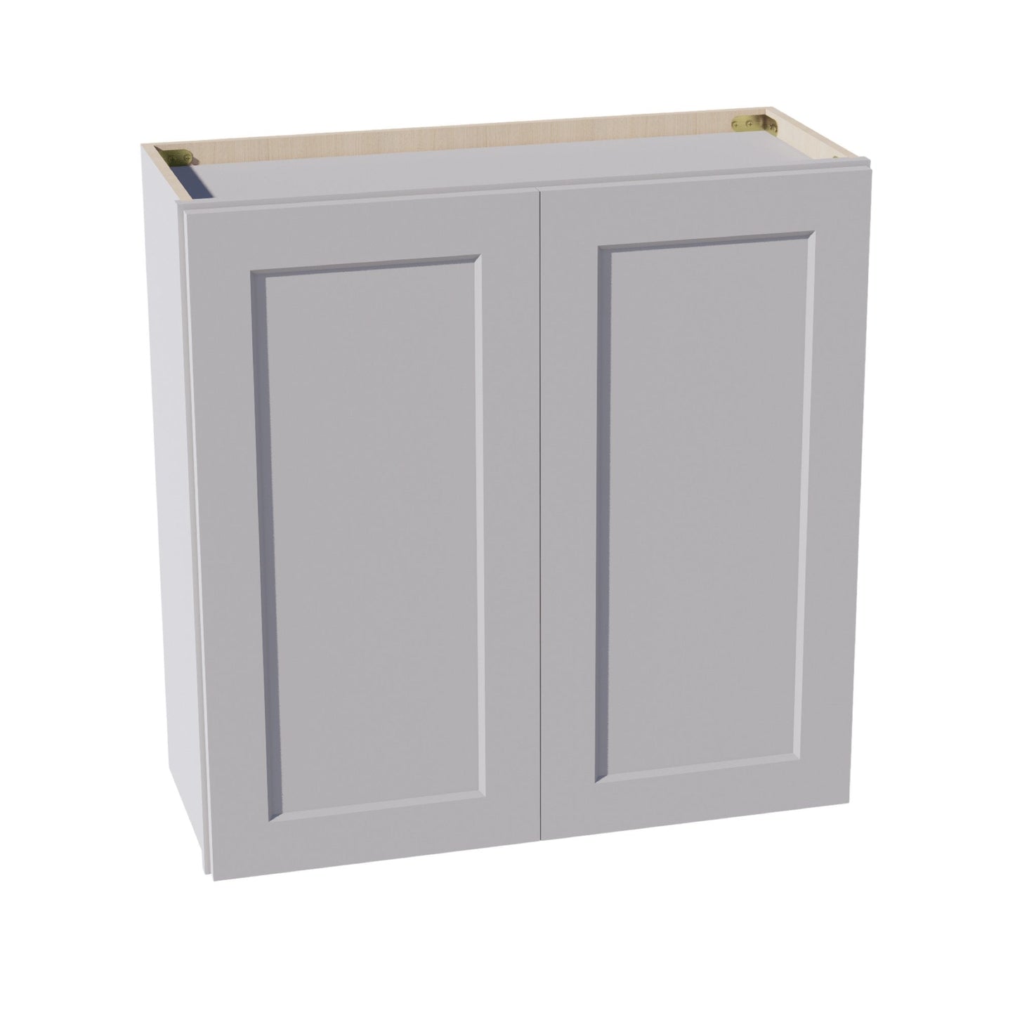 HA - W3030: Ash Gray Shaker 30"W x 30"H 2 Doors & 2 Shelves Standard Wall Cabinet - NextCabinets
