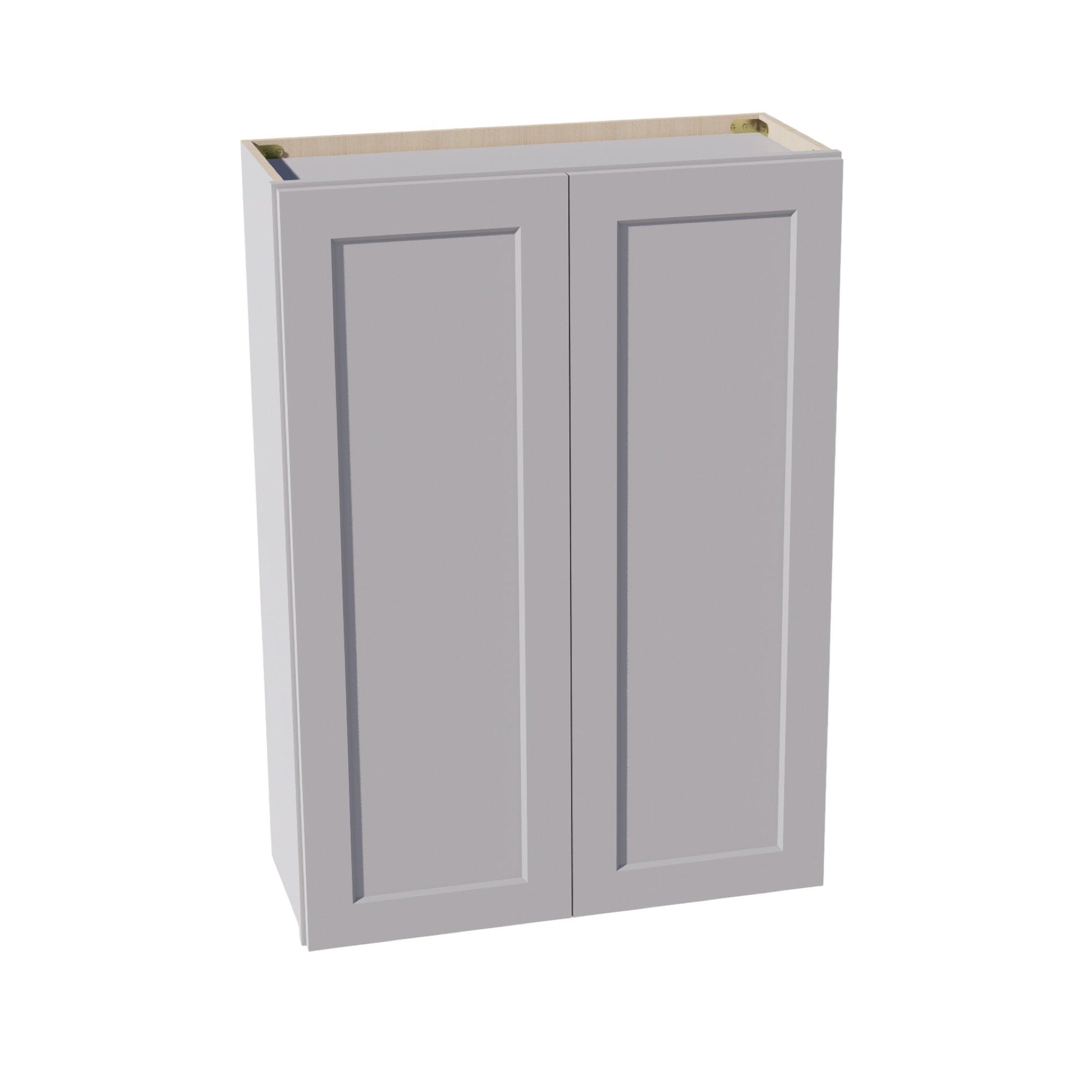HA - W3042: Ash Gray Shaker 30"W x 42"H 2 Doors & 3 Shelves Standard Wall Cabinet - NextCabinets