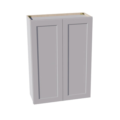HA - W3042: Ash Gray Shaker 30"W x 42"H 2 Doors & 3 Shelves Standard Wall Cabinet - NextCabinets